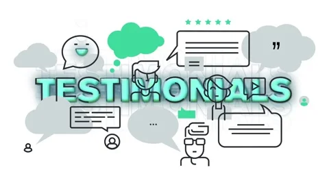Graphic motion of customer testimonials and reviews 스톡 동영상 340282528