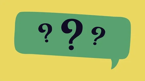 Graphic motion of speech bubble with question mark, doubt concept. Stockbeeldmateriaal 122577445