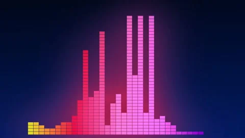 Graphic of musical equalizer wave form apt for DJ party music or audio Stock Footage 158081853