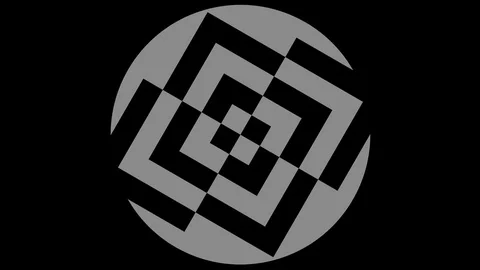 Graphic object in black and white with stroboscopic and hypnotic effect. Stock Footage 119280999