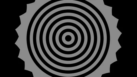Graphic object in black and white with stroboscopic and hypnotic effect. Stock Footage 119758404