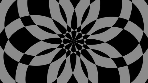 Graphic object in black and white with stroboscopic and hypnotic effect. Stock Footage 120415403