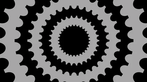 Graphic object in black and white with stroboscopic and hypnotic effect. Stock Footage 120588221