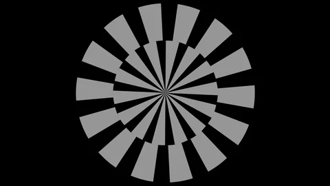 Graphic object in black and white with stroboscopic and hypnotic effect. Stock Footage 122561937