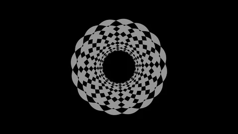 Graphic object in black and white with stroboscopic and hypnotic effect. Stock Footage 122835016