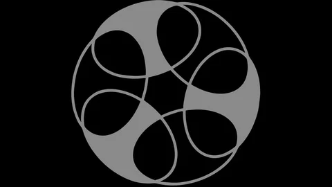 Graphic object in black and white with stroboscopic and hypnotic effect. Stock Footage 123065371