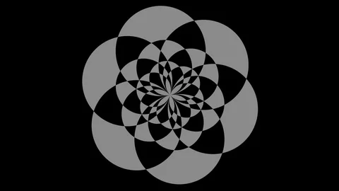 Graphic object in black and white with stroboscopic and hypnotic effect. Stock Footage 124040170