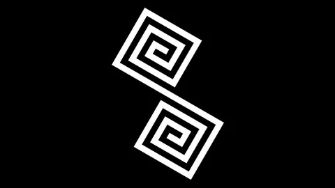 Graphic object in black and white with stroboscopic and hypnotic effect. Stock Footage 124208268