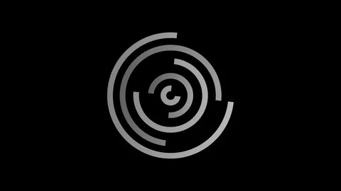 Graphic object in black and white with stroboscopic and hypnotic effect. Video stock 124852459