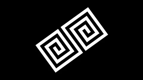 Graphic object in black and white with stroboscopic and hypnotic effect. Stock Footage 124852594