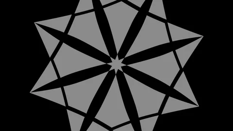 Graphic object in black and white with stroboscopic and hypnotic effect. Stock Footage 129729445