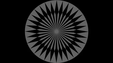 Graphic object in black and white with stroboscopic and hypnotic effect. Stock Footage 129729874