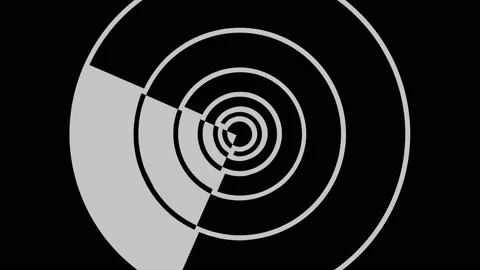 Graphic object in black and white with stroboscopic and hypnotic effect. Stock Footage 132484666