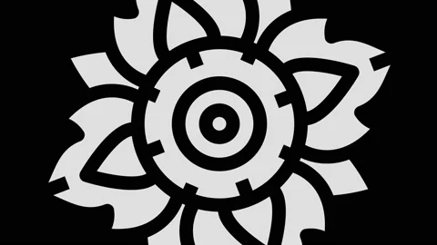 Graphic object in black and white with stroboscopic and hypnotic effect. Stock Footage 132775037