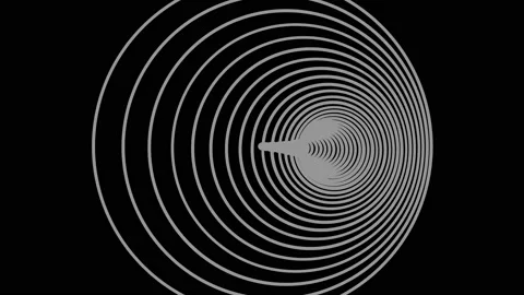 Graphic object in black and white with stroboscopic and hypnotic effect. Stock Footage 133525974