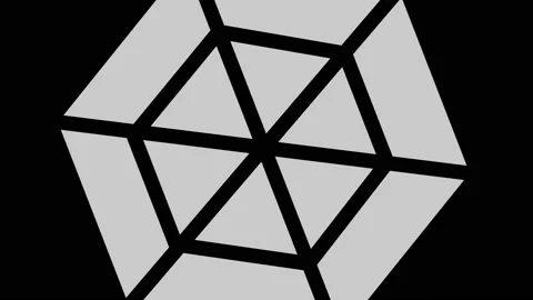 Graphic object in black and white with stroboscopic and hypnotic effect. Video stock 138589458