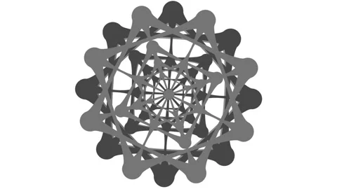 Graphic object in black and white with stroboscopic and hypnotic effect. Stock Footage 139414460