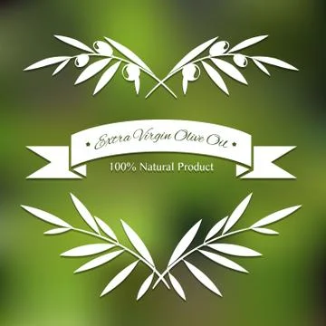 Graphic olive tree branches Stock Illustration