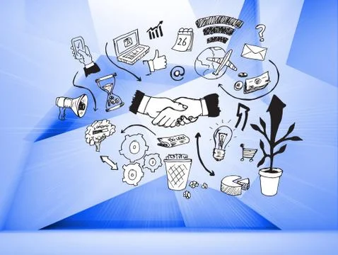 Graphic over blue abstract background Stock Illustration