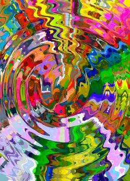 Graphic painting abstract creative background in liquid oil style. Digital cr Stock Illustration