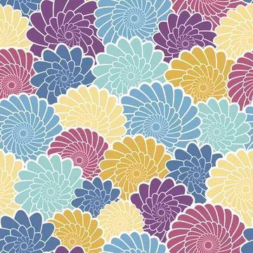 Graphic pattern of abstract stylized flowers. Seamless vector illustration. Stock Illustration