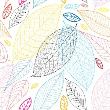 Graphic pattern of autumn leaves Stock Illustration