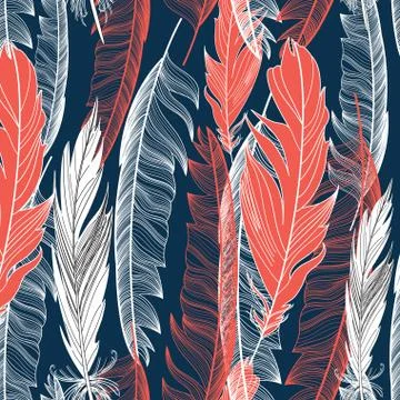 Graphic pattern of feathers 스톡 일러스트