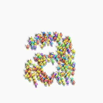 Graphic of people lined in the form of "A" (3D illustration) 스톡 일러스트
