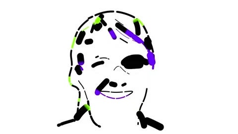 Graphic person on solid white background Stock Footage 208829407