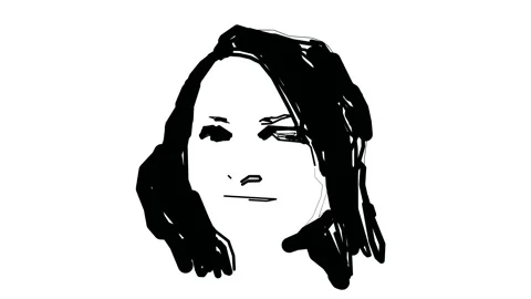 Graphic person on solid white background Stock Footage 219728302