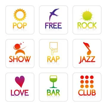 Graphic pictograms on white background Stock Illustration