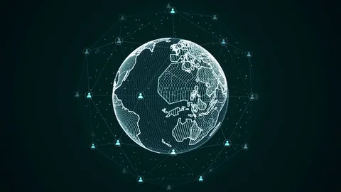 Graphic picture of planet with Web Stock Footage 74383795