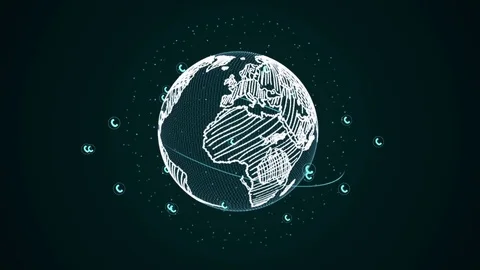 Graphic picture of planet with Web Stock Footage 74463247