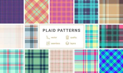 Graphic plaid pattern intended for creative web design. Clean tartan lines el 스톡 일러스트