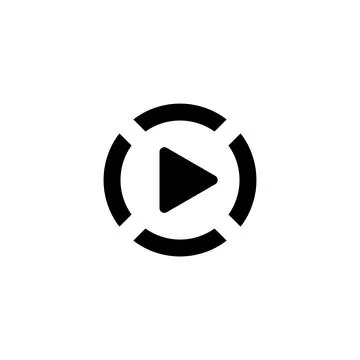 Graphic play icon with outer ring, universal media playback symbol Ilustração Stock