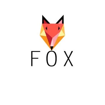 Graphic portrait of fox icon Stock Illustration