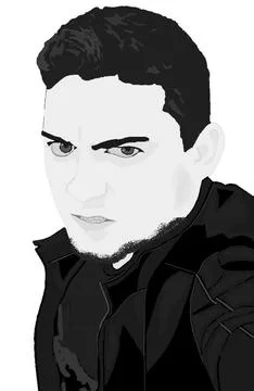 Graphic Portrait Stock Illustration