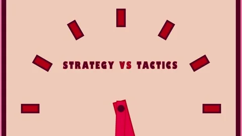 A graphic presentation defines Strategy and Tactics Stock Footage 332837834