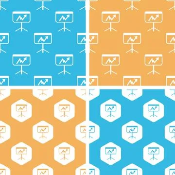 Graphic presentation pattern set, colored 스톡 일러스트