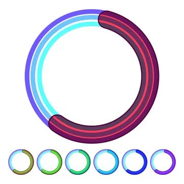 Graphic progress bar round cartoon vector graphic Stock Illustration