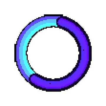 Graphic progress bar round pixel art vector illustration Stock Illustration