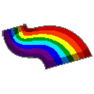 Graphic rainbow pixel art vector illustration Stock Illustration