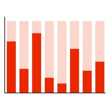 Graphic with red color bars Illustrazione stock