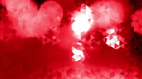 Graphic red glowing animation with triangles and encrusted flashes in bokeh Stock Footage 50525877