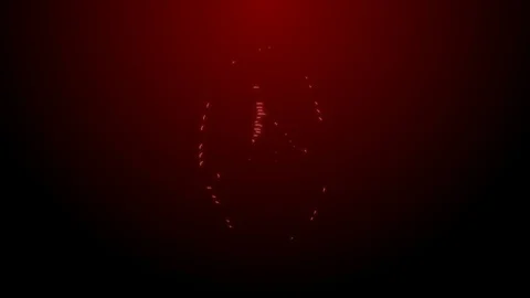 Graphic of the red neon lines creating a human's fingerprint on the dark Vidéo 101206450