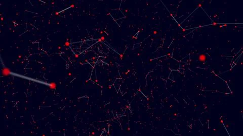 Graphic red plexus dark background. Abstract polygonal loop background with 스톡 일러스트