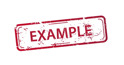 Graphic of red stamp with word example Stock Footage 330768599