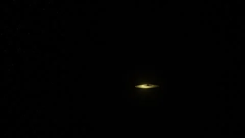 Graphic representation camera towards the gaseous planet with golden rings Stock Footage 280512739