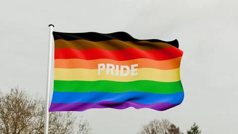 Graphic representation flag pride philadelphia wind mast plant Stock Footage 280219375
