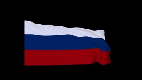 Graphic representation Russian flag native colors black background Stock Footage 282230378